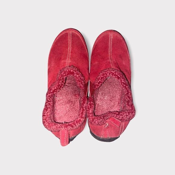 Lands End Red Suede Shoe Size 8 B - Picture 1 of 5